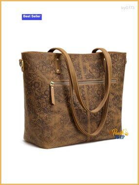 S-ZONE Top Grain Crazy Horse Leather Tote Bag Large Work Totes Designer Handbags